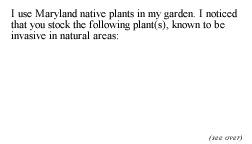 Front of Card for Invasive Plants